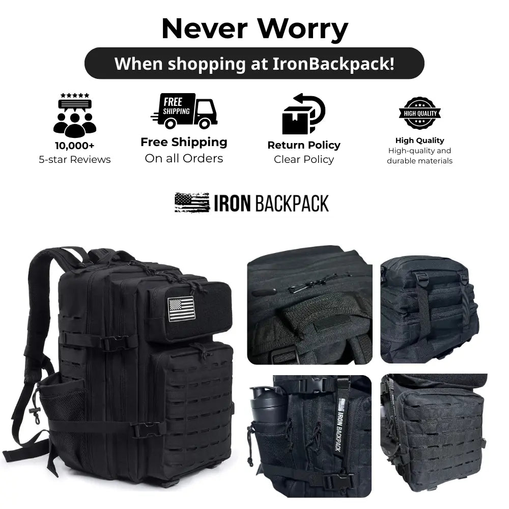 IronBackpack Pro 45L gym backpack packed for a training session