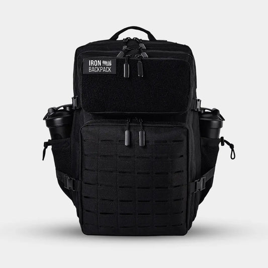 IronBackpack Pro 45L tactical backpack in black, front view