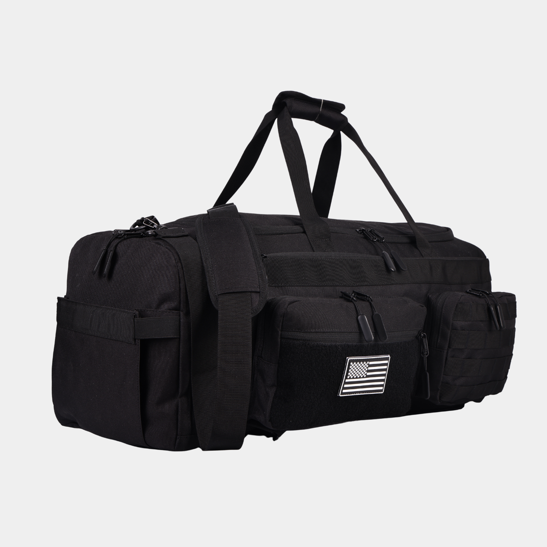 IronBackpack 50L Training Duffle Bag in black, front view