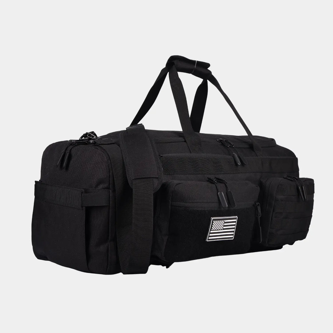 IronBackpack 50L Training Duffle Bag in black, front view