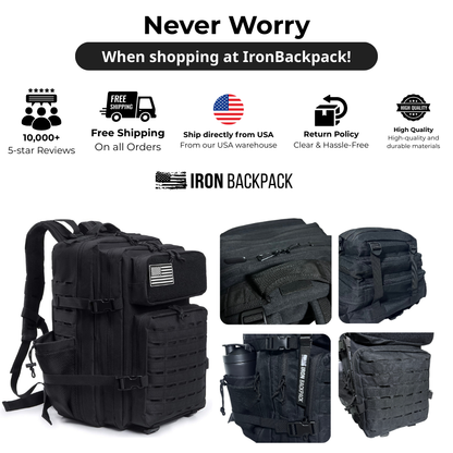 IronBackpack® Pro 45L (Training, Work, Travel)